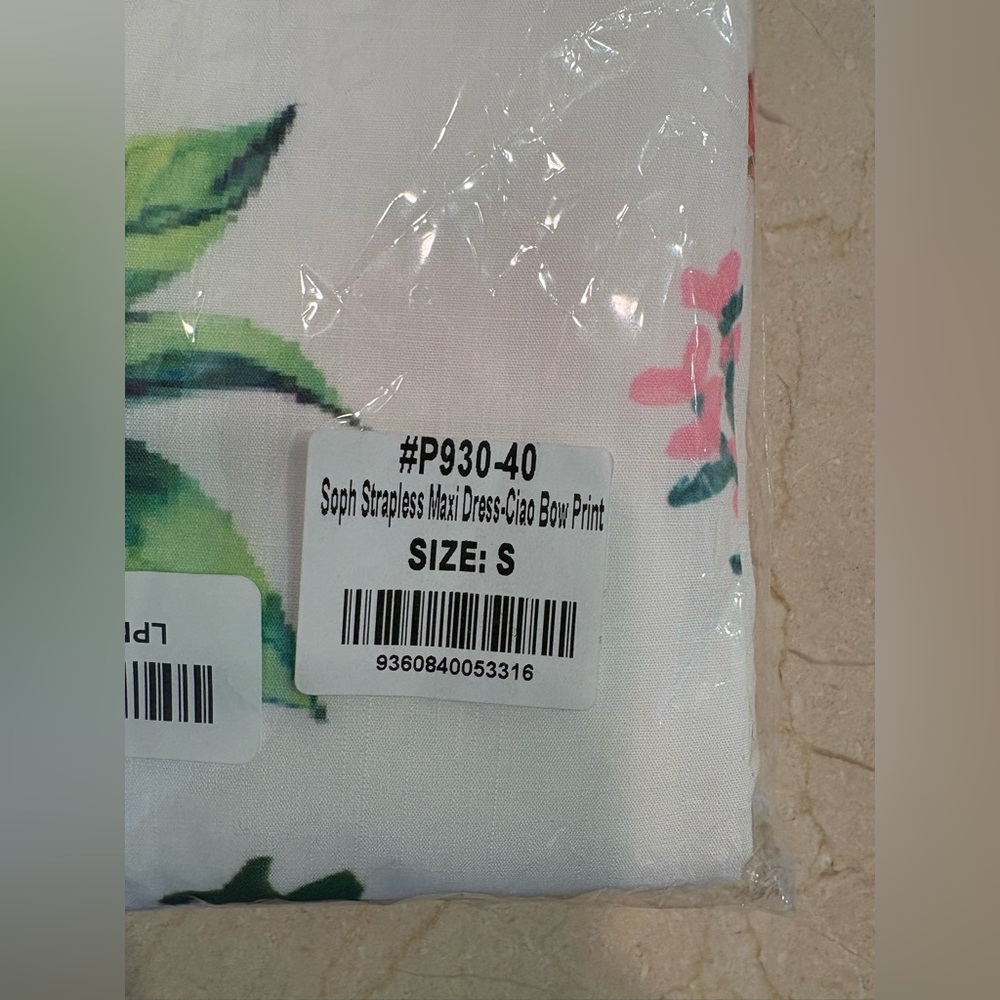 Petal & Pup Soph Strapless Maxi Dress Size S Ciao Bow Print NWT Brand New - Picture 8 of 10